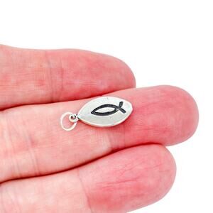 Petite Sterling Silver Ichthys Fish Pendant | Christian Jewelry Gift
